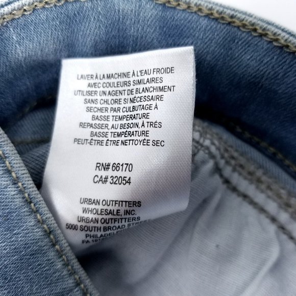 Free People Jeans Light Wash Skinny Distressed Stretch Blue Denim Women Size 27 - Picture 7 of 9